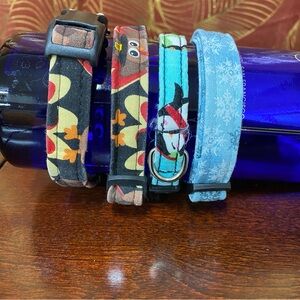 Holiday Patterned Adjustable Dog Collars - Set of 4